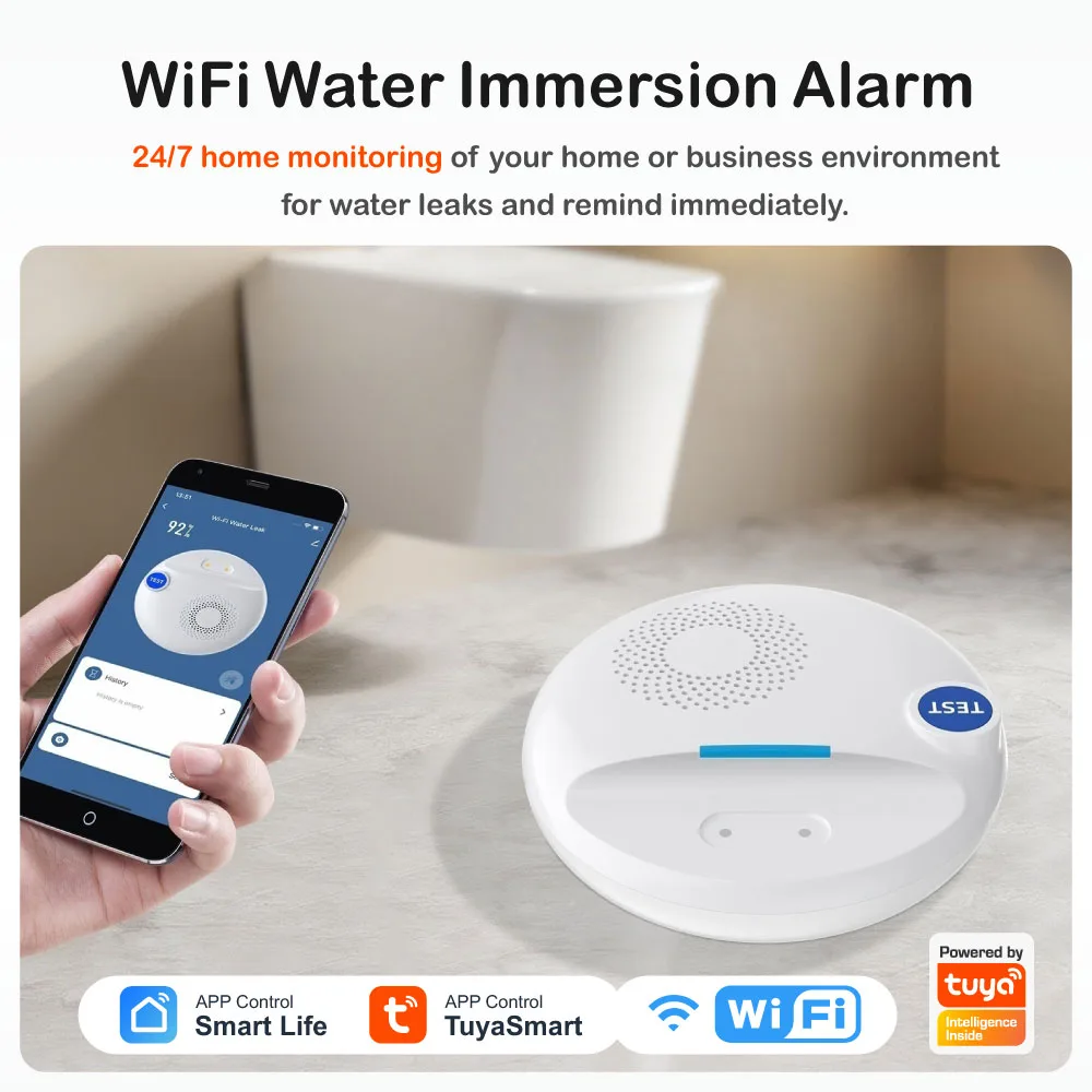 WiFi сензор за течове за кухня, баня и пералня